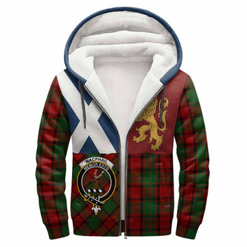 MacPhail (McPhail) Crest Tartan Sherpa Hoodie with Lion Rampant Saltire Style