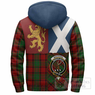 MacPhail (McPhail) Crest Tartan Sherpa Hoodie with Lion Rampant Saltire Style