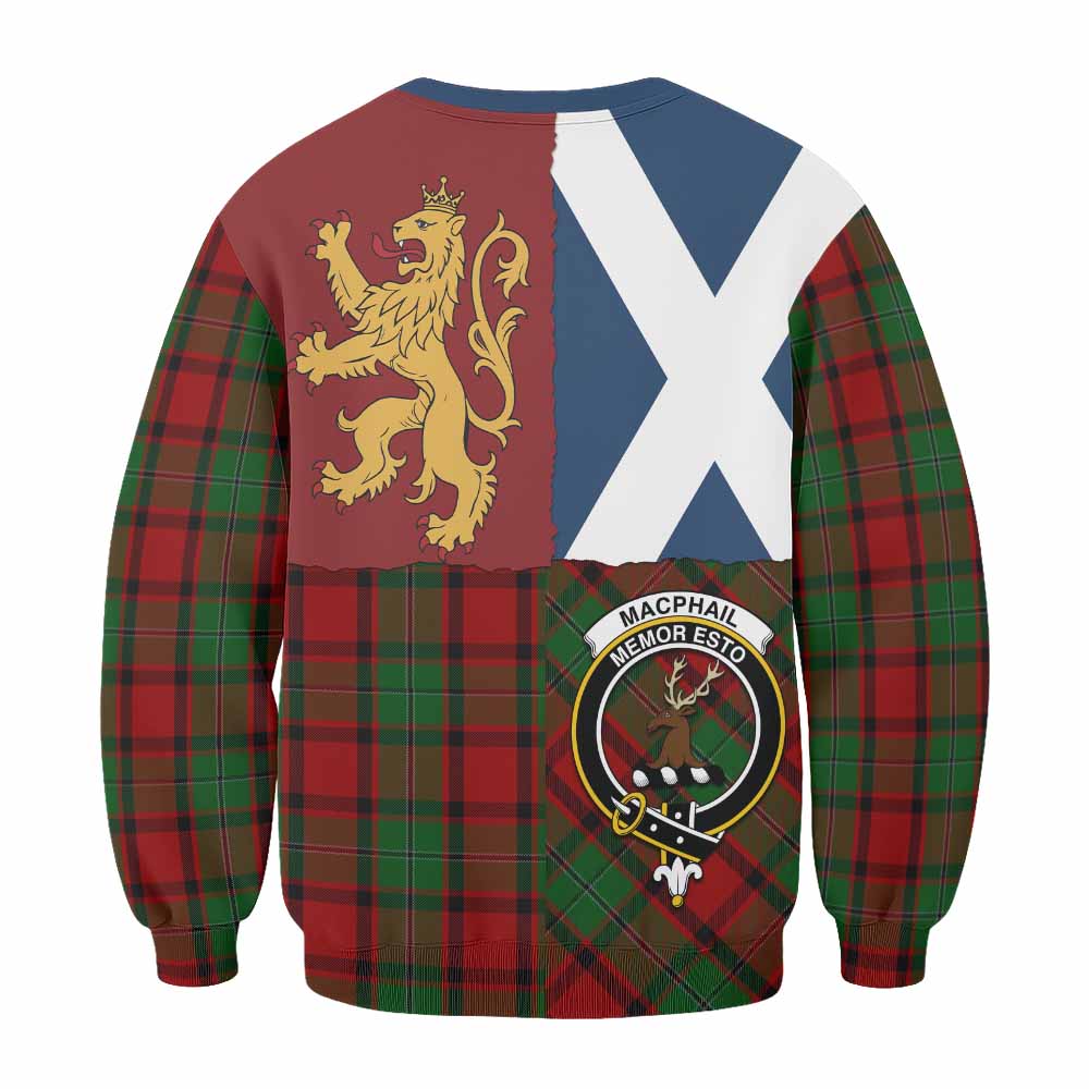 MacPhail (McPhail) Crest Tartan Sweatshirt with Lion Rampant Saltire Style