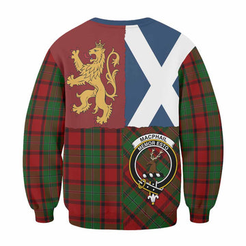 MacPhail (McPhail) Crest Tartan Sweatshirt with Lion Rampant Saltire Style