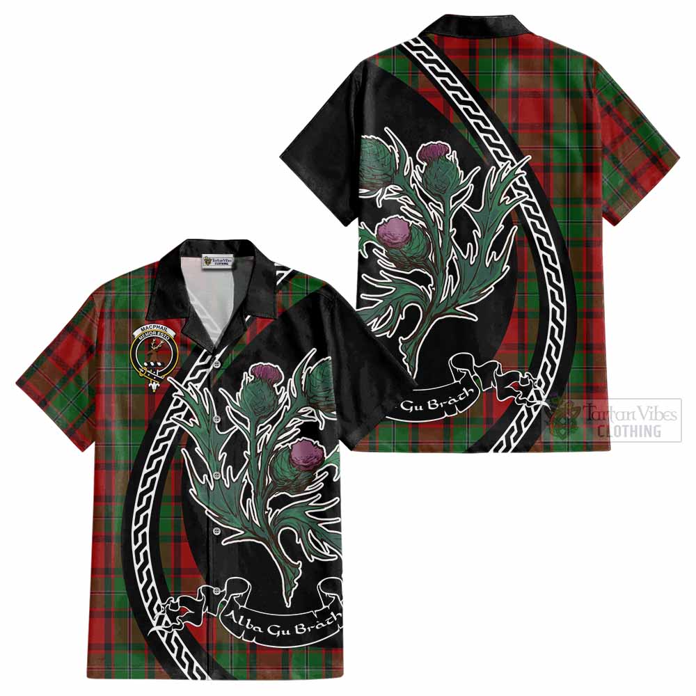 MacPhail (McPhail) Family Crest Tartan Cotton Hawaiian Shirt Alba Thistle Inspired - Tartan Vibes Clothing
