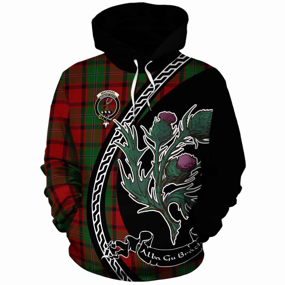 MacPhail (McPhail) Family Crest Tartan Cotton Hoodie Alba Thistle Inspired - Tartan Vibes Clothing