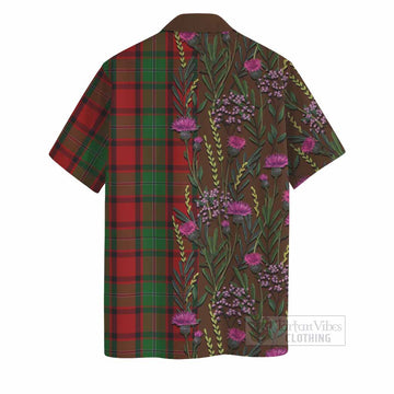 MacPhail (McPhail) Family Crest Tartan Hawaiian Shirt Scottish Thistle Flower Pattern Half Style - Tartan Vibes Clothing