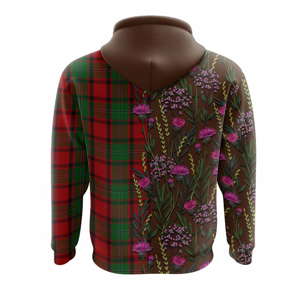 MacPhail (McPhail) Family Crest Tartan Hoodie Scottish Thistle Flower Pattern Half Style - Tartan Vibes Clothing