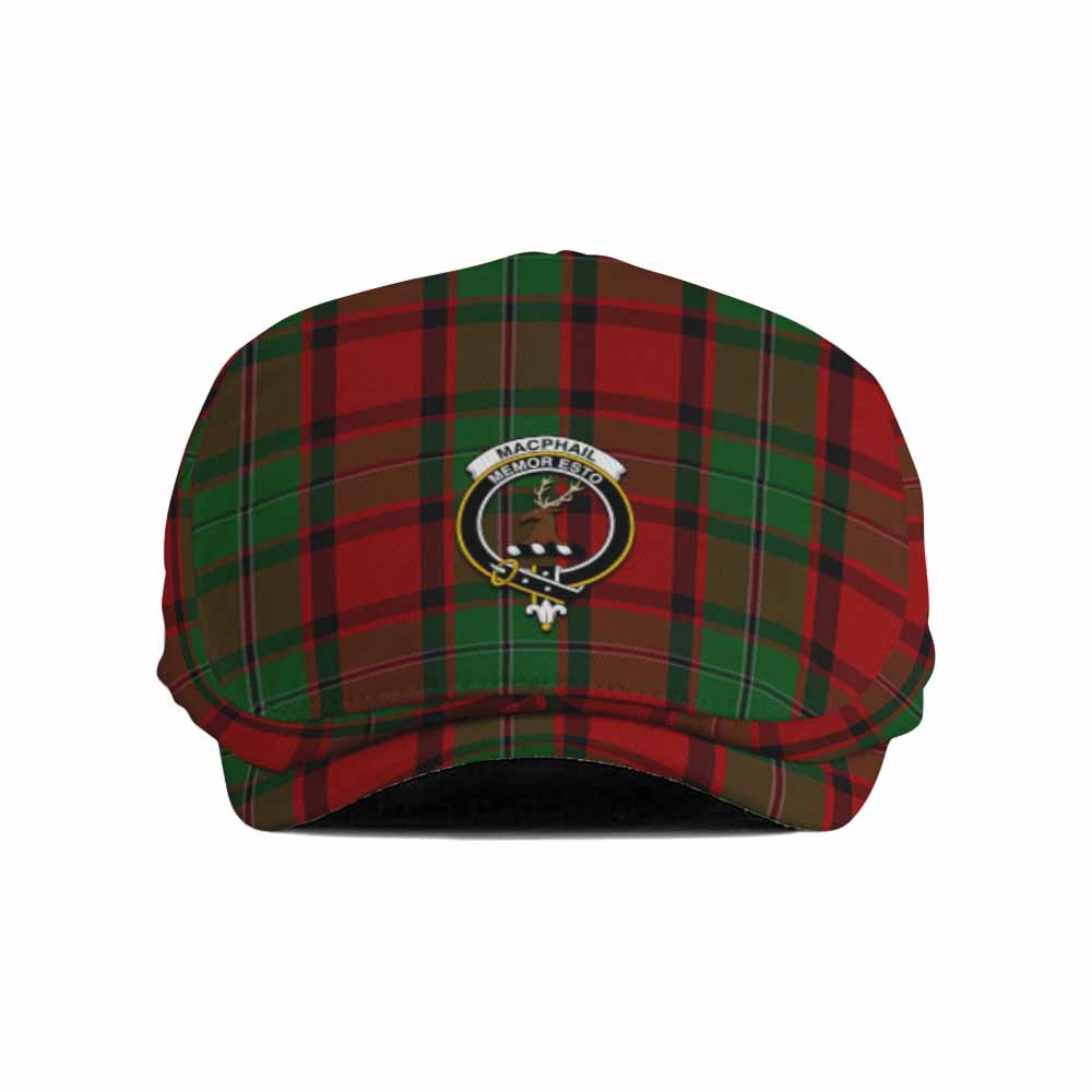 MacPhail (McPhail) Family Crest Tartan Jeff Cap, Tartan Flat Cap