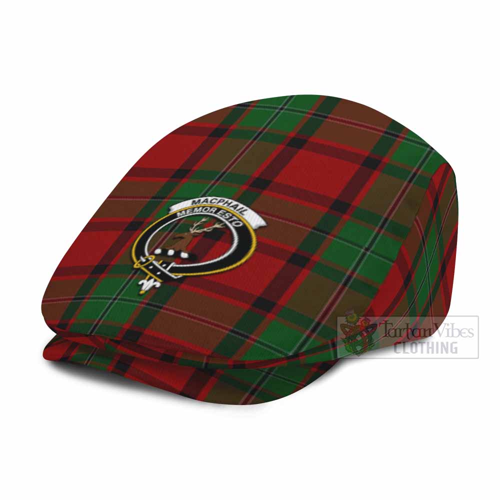 MacPhail (McPhail) Family Crest Tartan Jeff Cap, Tartan Flat Cap