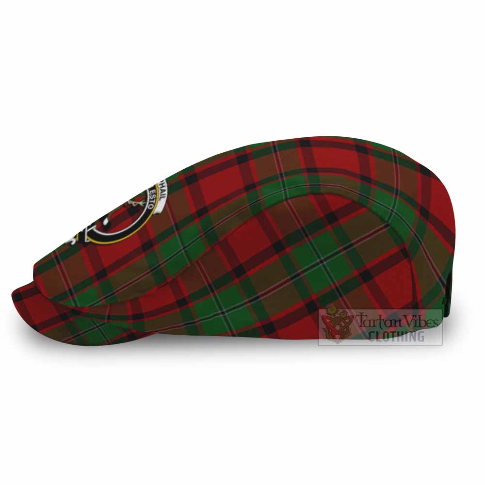 MacPhail (McPhail) Family Crest Tartan Jeff Cap, Tartan Flat Cap