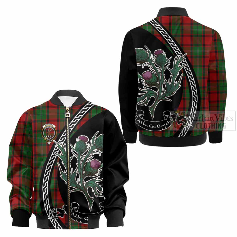 MacPhail (McPhail) Family Crest Tartan Kid Bomber Jacket Alba Thistle Inspired - Tartan Vibes Clothing