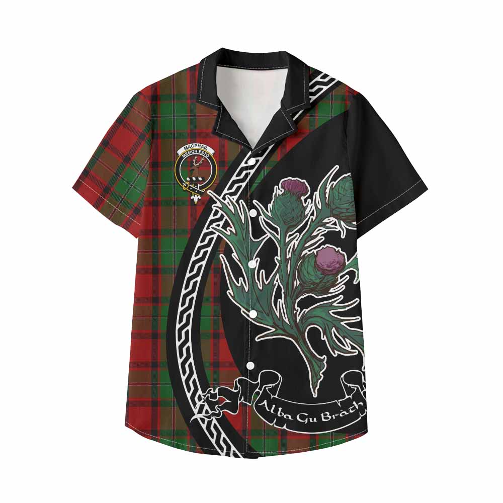 MacPhail (McPhail) Family Crest Tartan Kid Hawaiian Shirt Alba Thistle Inspired - Tartan Vibes Clothing