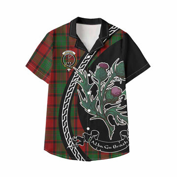 MacPhail (McPhail) Family Crest Tartan Kid Hawaiian Shirt Alba Thistle Inspired