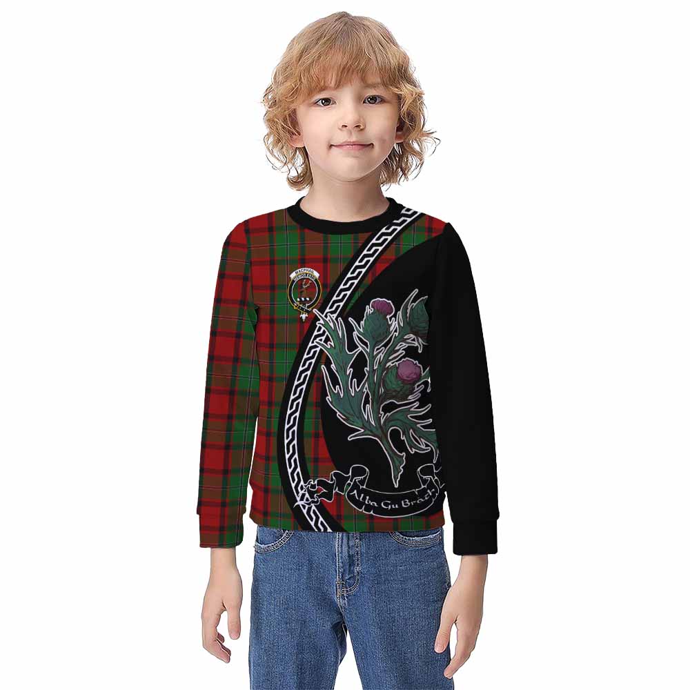 MacPhail (McPhail) Family Crest Tartan Kid Knitted Sweatshirt Alba Thistle Inspired - Tartan Vibes Clothing
