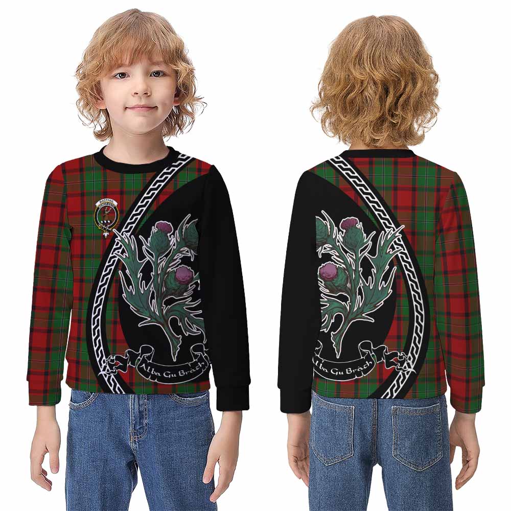 MacPhail (McPhail) Family Crest Tartan Kid Knitted Sweatshirt Alba Thistle Inspired - Tartan Vibes Clothing