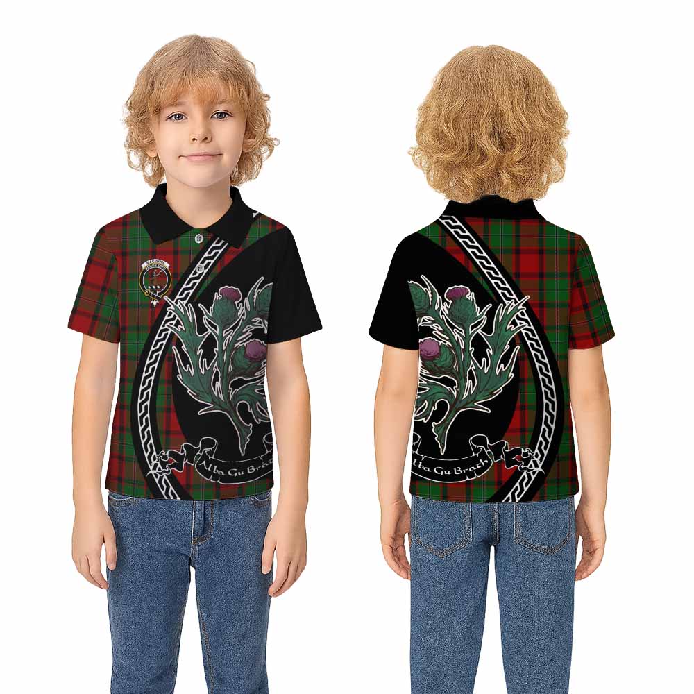 MacPhail (McPhail) Family Crest Tartan Kid Polo Shirt Alba Thistle Inspired - Tartan Vibes Clothing