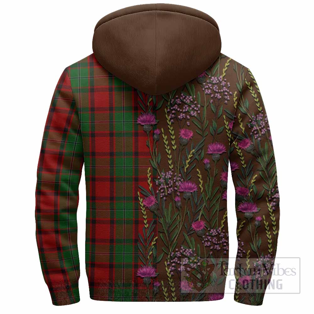 MacPhail (McPhail) Family Crest Tartan Sherpa Hoodie Scottish Thistle Flower Pattern Half Style - Tartan Vibes Clothing