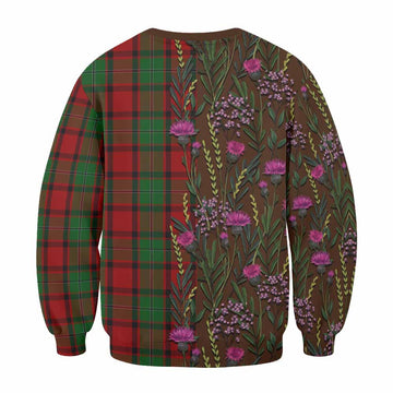 MacPhail (McPhail) Family Crest Tartan Sweatshirt Scottish Thistle Flower Pattern Half Style