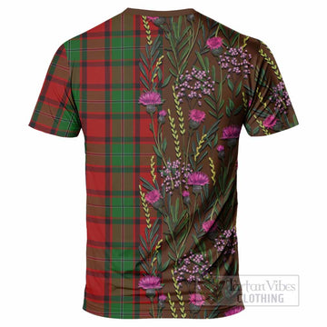 MacPhail (McPhail) Family Crest Tartan T-Shirt Scottish Thistle Flower Pattern Half Style - Tartan Vibes Clothing