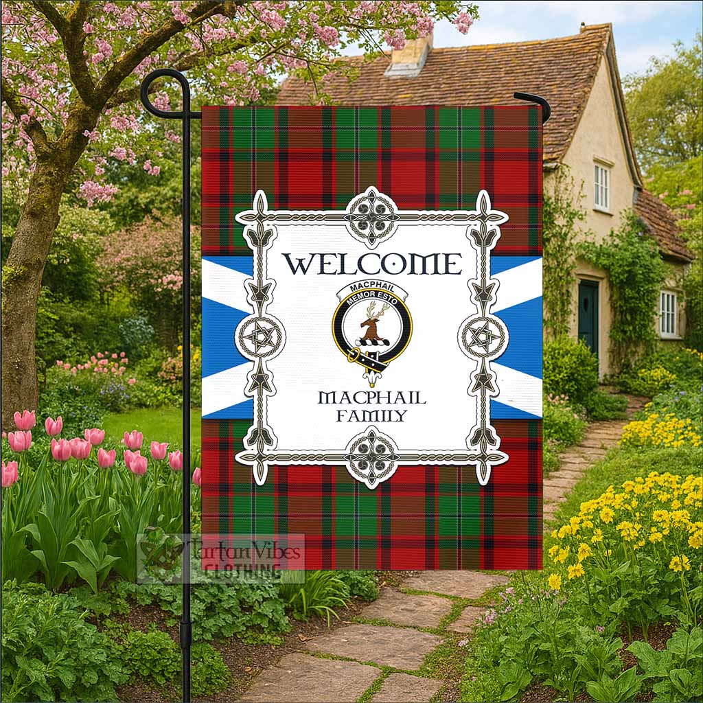 MacPhail (McPhail) Family Crest Tartan Welcome Garden Flag Saltire Harmony Style - Tartan Vibes Clothing