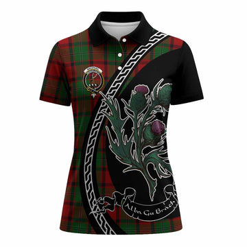 MacPhail (McPhail) Family Crest Tartan Women Polo Shirt Alba Thistle Inspired
