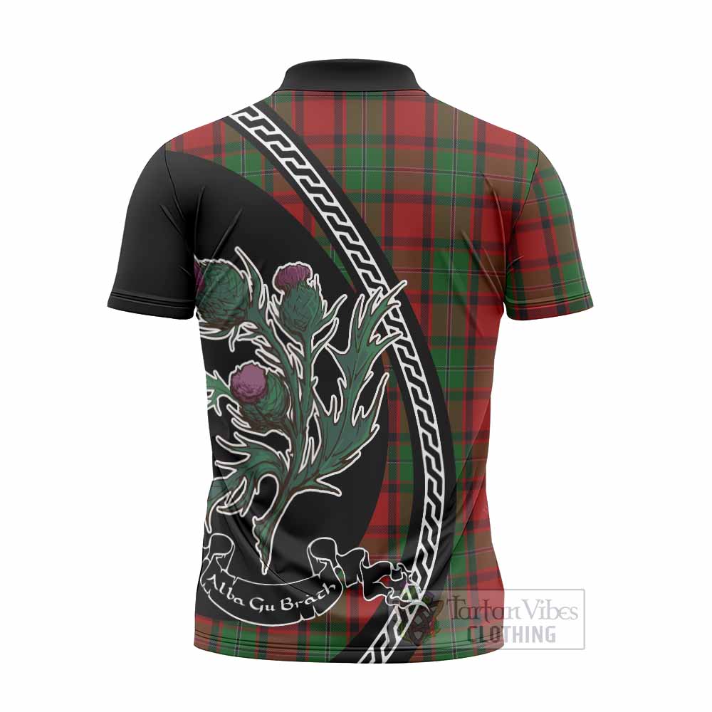 MacPhail (McPhail) Family Crest Tartan Zipper Polo Shirt Alba Thistle Inspired - Tartan Vibes Clothing