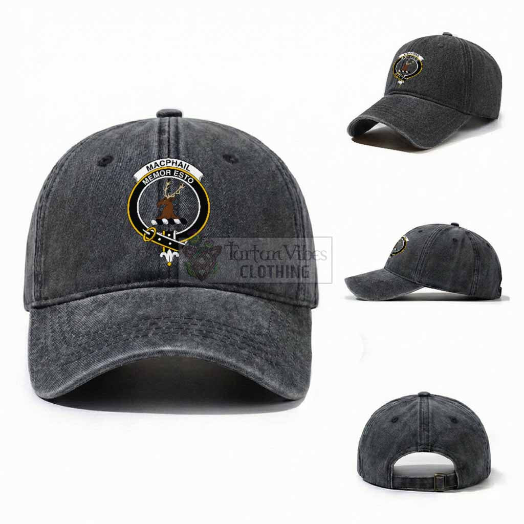 MacPhail (McPhail) Scottish Clan Crest Washed Baseball Cap