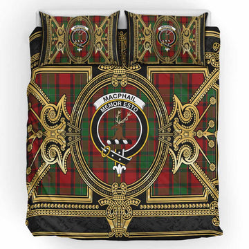 MacPhail (McPhail) Scottish Tartan Crest Bedding Set Royal Stylized
