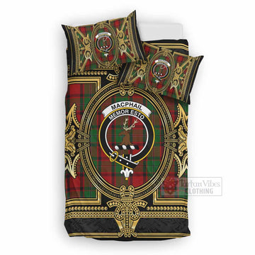 MacPhail (McPhail) Scottish Tartan Crest Bedding Set Royal Stylized
