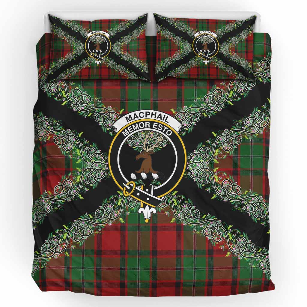 MacPhail (McPhail) Scottish Tartan Crest Bedding Set Thistle Celtic Knotwork Heritage Art UK Bedding Set UK King 91*87 inch - Tartan Vibes Clothing