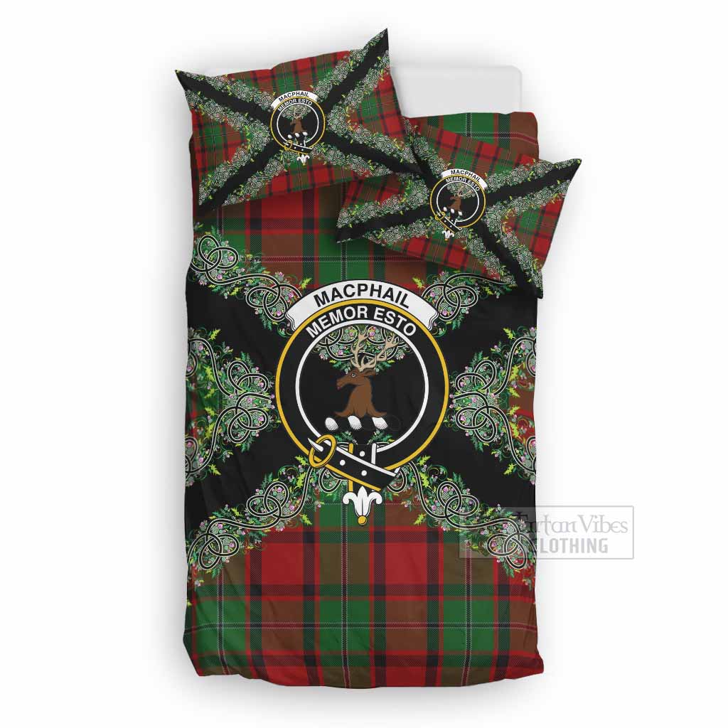 MacPhail (McPhail) Scottish Tartan Crest Bedding Set Thistle Celtic Knotwork Heritage Art UK Bedding Set UK Double 79*79 inch - Tartan Vibes Clothing