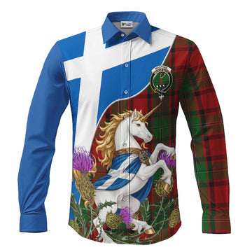 MacPhail (McPhail) Scottish Tartan Crest Unicorn Heritage Long Sleeve Button Shirts Men's Shirt S - Tartan Vibes Clothing