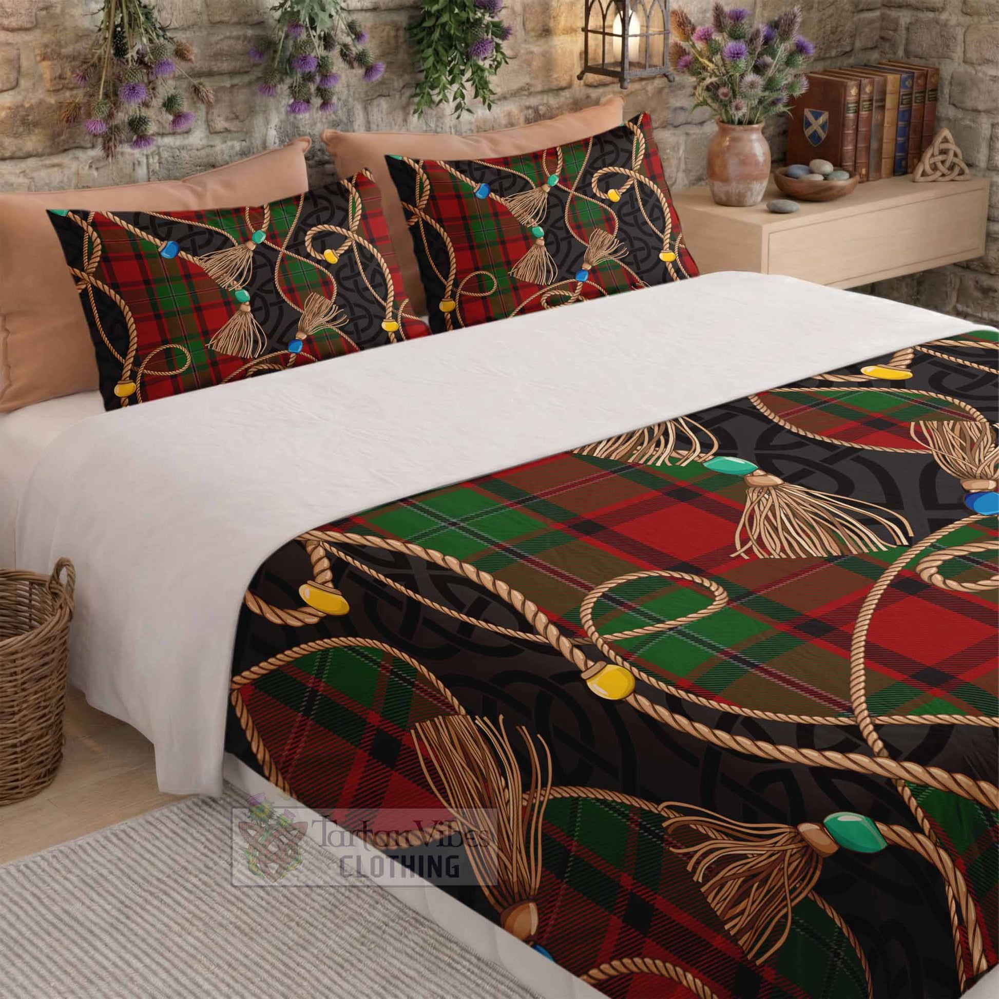 MacPhail (McPhail) Scottish Tartan Twisted Ropes Stylized Bedding Set - Tartan Vibes Clothing