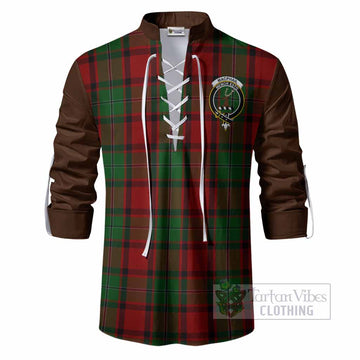 MacPhail (McPhail) Tartan Accent Ghillie Shirt with Family Crest