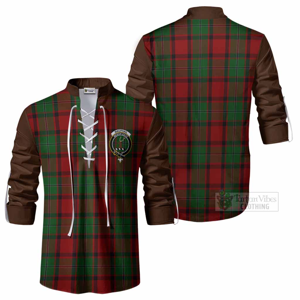 MacPhail (McPhail) Tartan Accent Ghillie Shirt with Family Crest