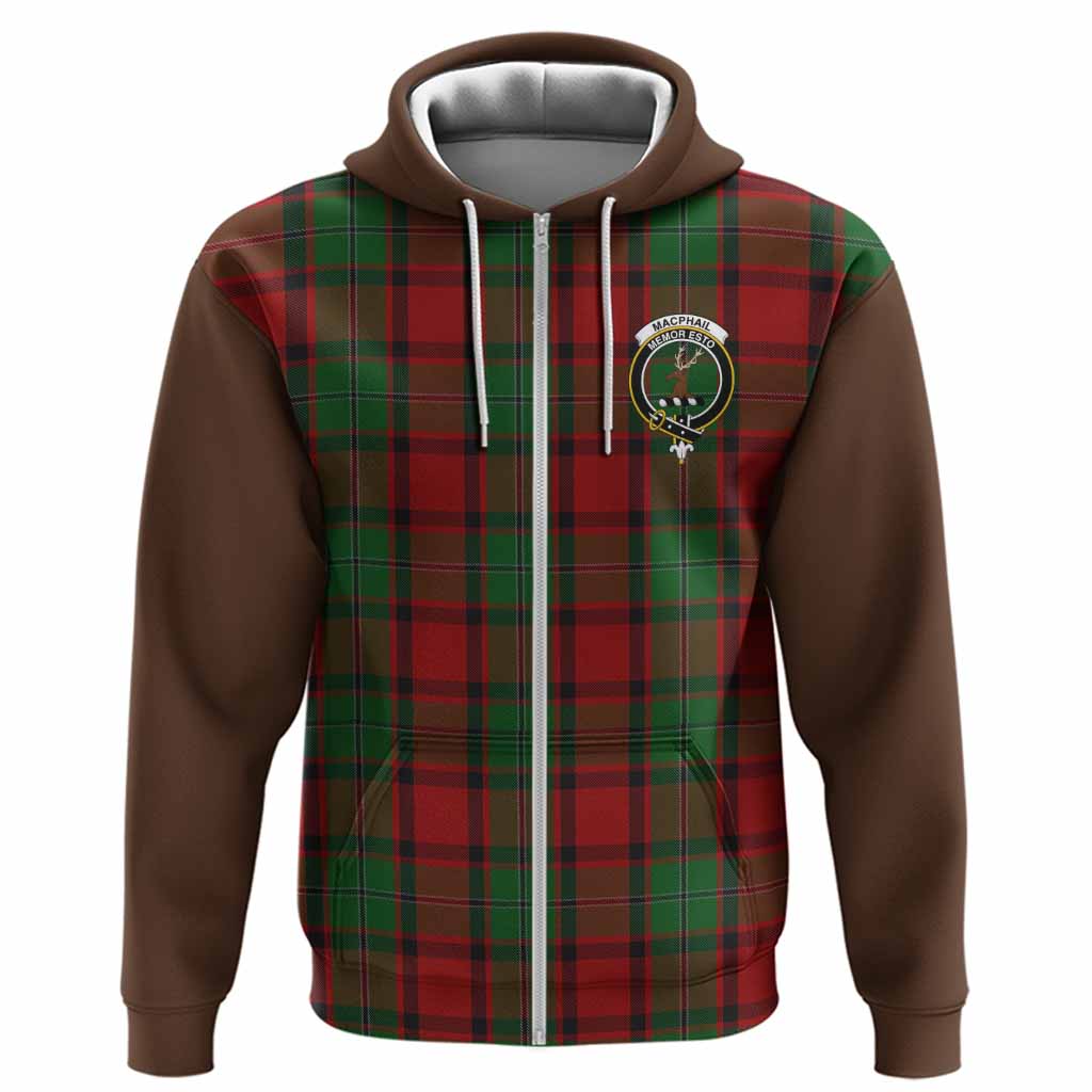 MacPhail (McPhail) Tartan Accent Hoodie with Family Crest