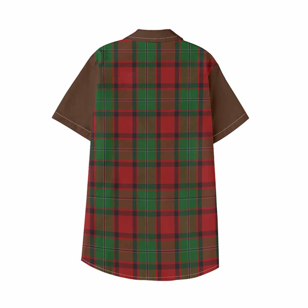 MacPhail (McPhail) Tartan Accent Kid Hawaiian Shirt with Family Crest