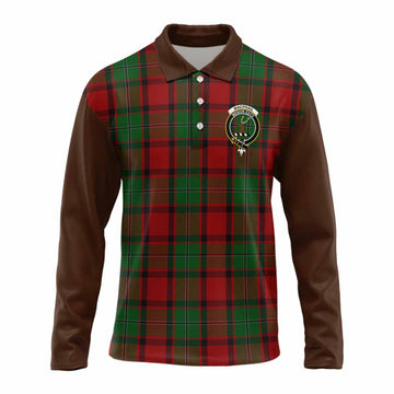MacPhail (McPhail) Tartan Accent Long Sleeve Polo Shirt with Family Crest