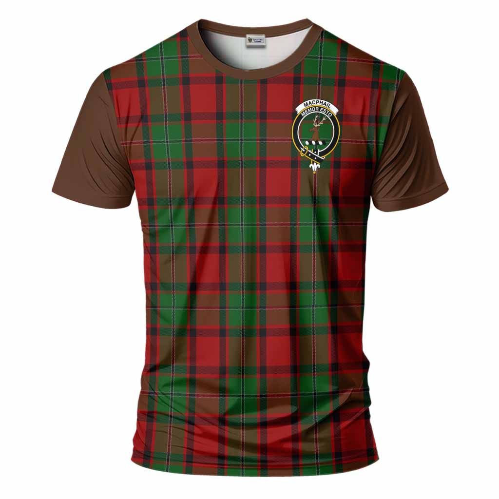 MacPhail (McPhail) Tartan Accent T-Shirt with Family Crest