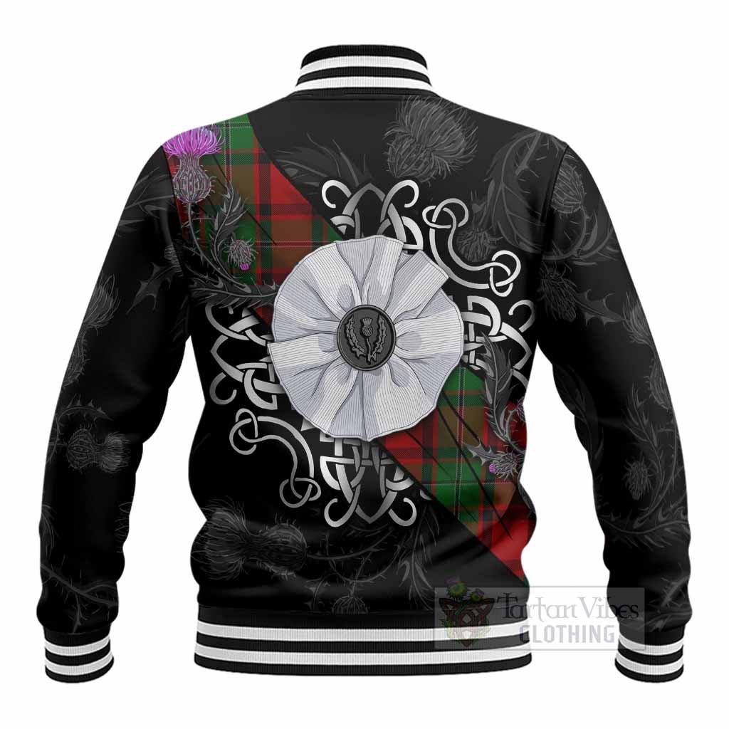 MacPhail (McPhail) Tartan Baseball Jacket Jacobite White Rose - Tartan Vibes Clothing