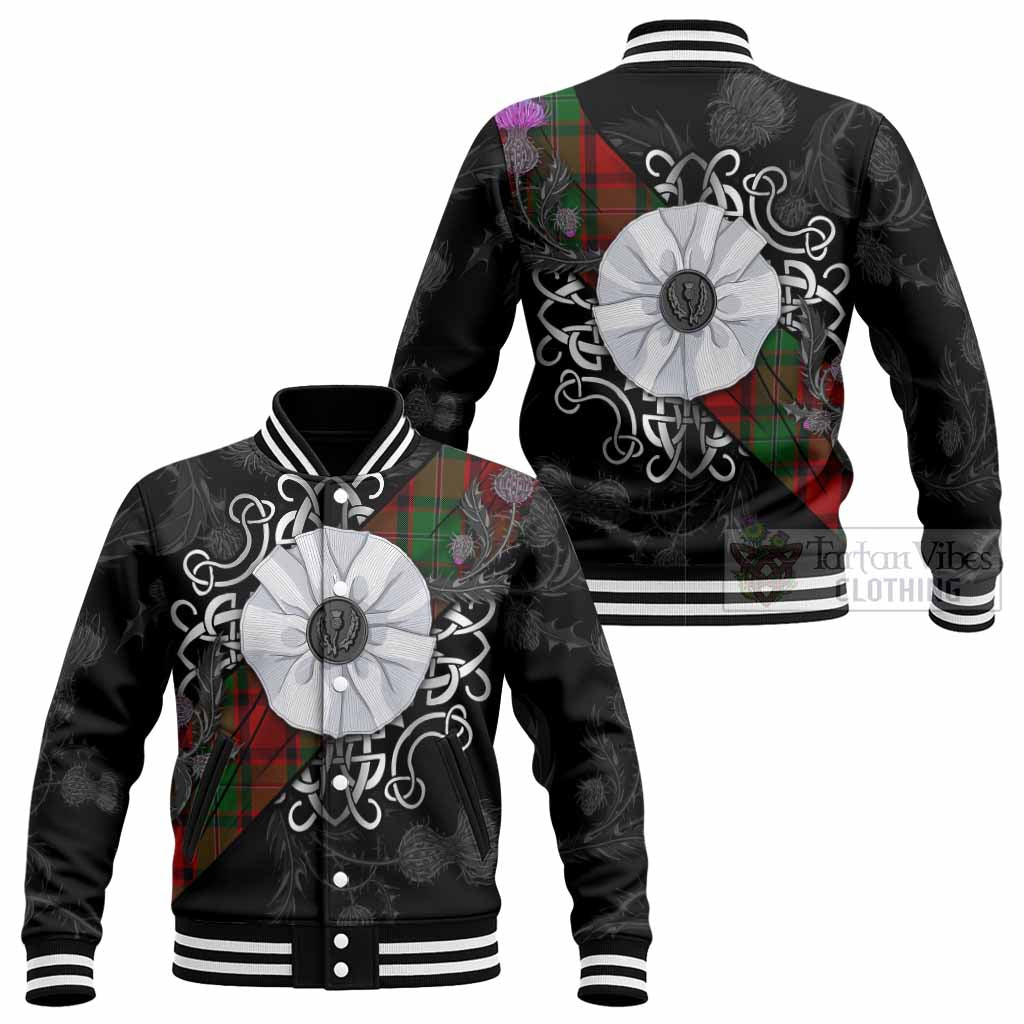 MacPhail (McPhail) Tartan Baseball Jacket Jacobite White Rose - Tartan Vibes Clothing