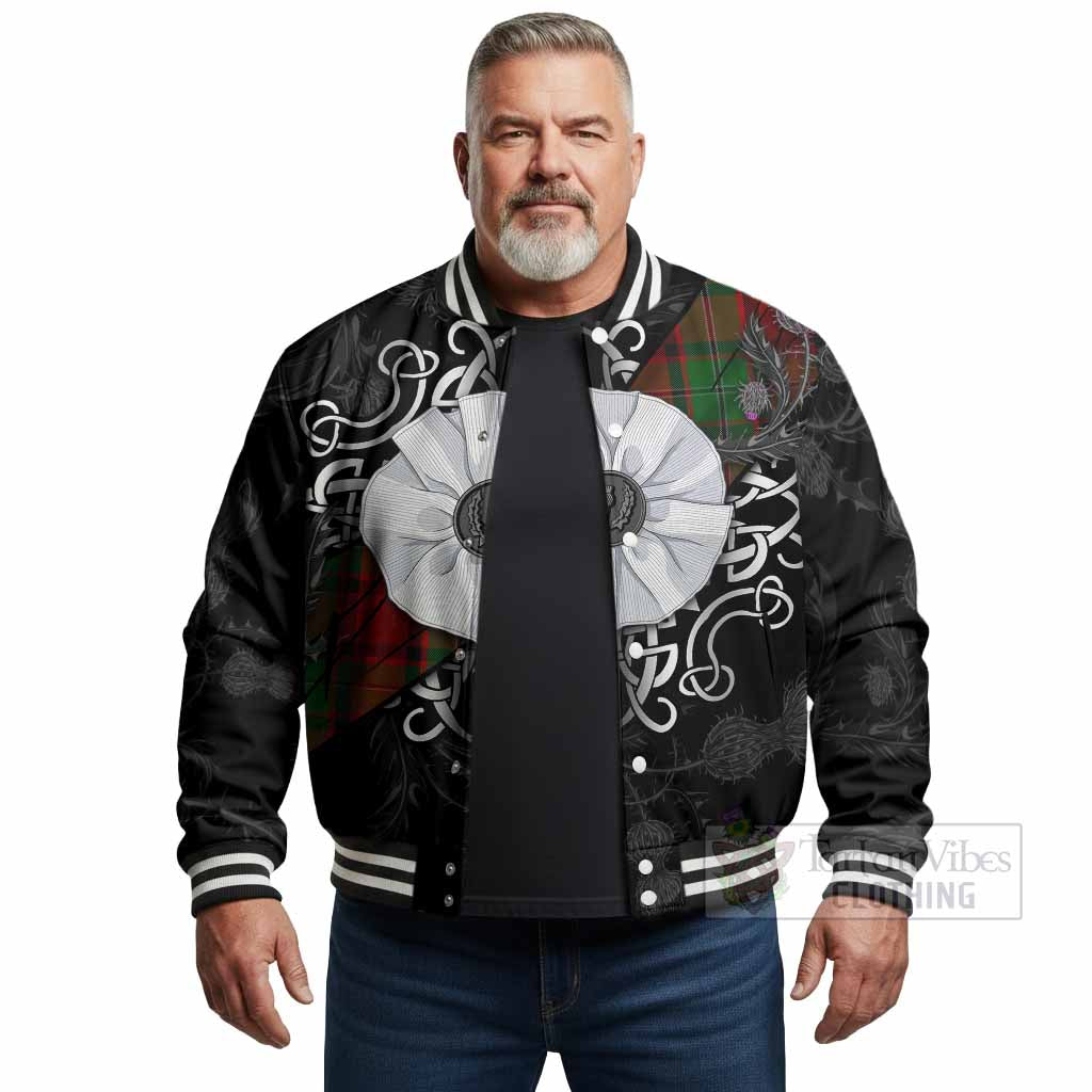 MacPhail (McPhail) Tartan Baseball Jacket Jacobite White Rose - Tartan Vibes Clothing