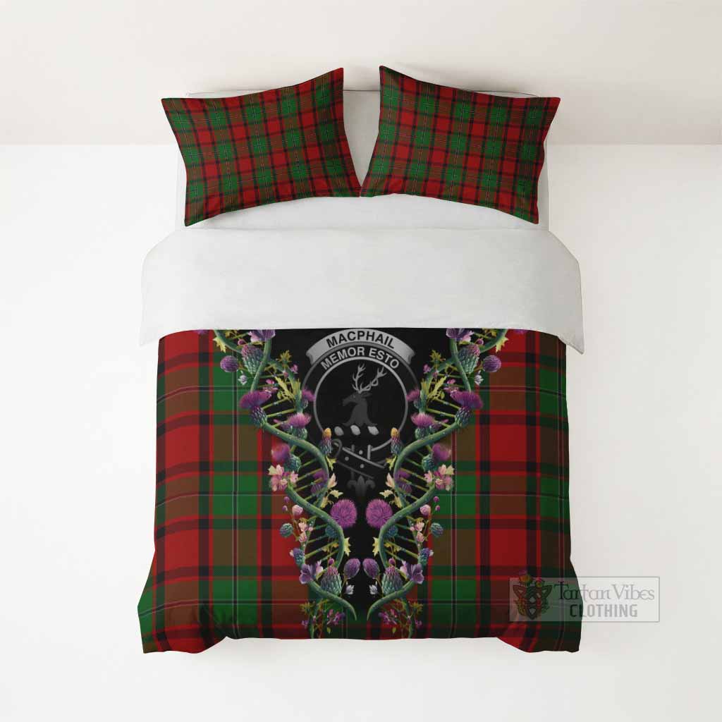 MacPhail (McPhail) Tartan Crest Bedding Set Scottish Heritage Thistle DNA