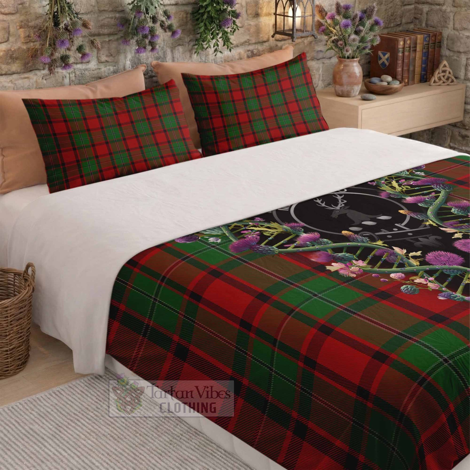 MacPhail (McPhail) Tartan Crest Bedding Set Scottish Heritage Thistle DNA