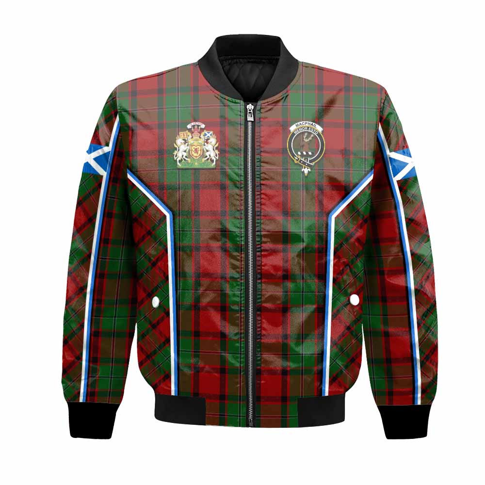 MacPhail (McPhail) Tartan Crest Bomber Jacket Scotland Coat of Arm Flag Style - Tartan Vibes Clothing