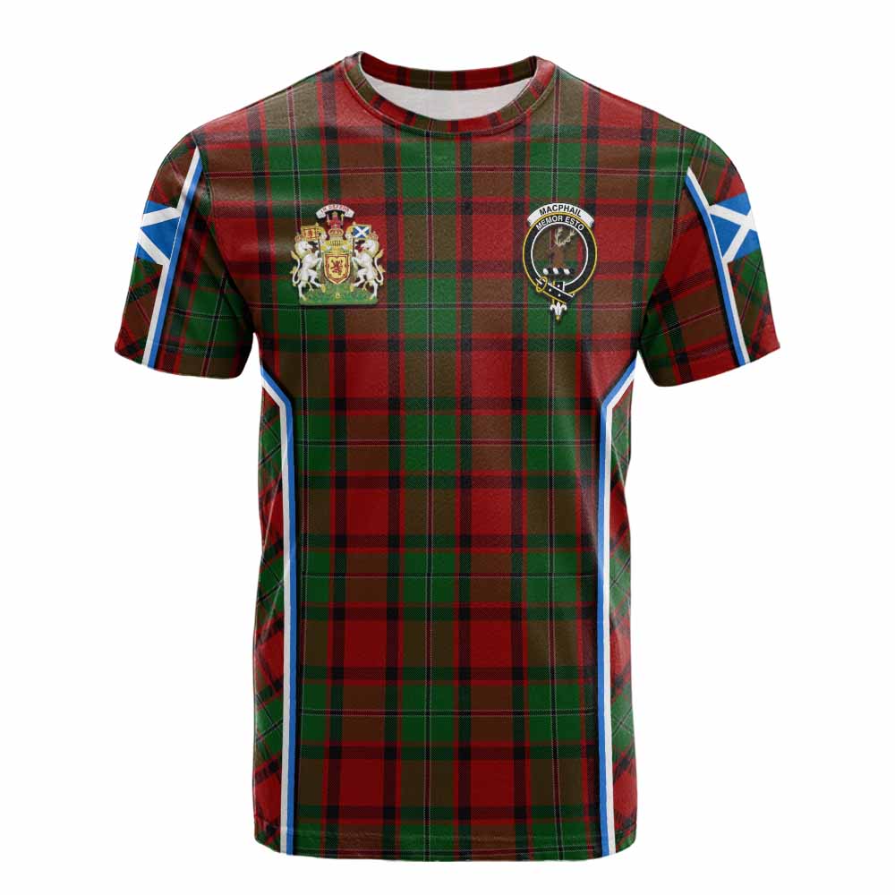 MacPhail (McPhail) Tartan Crest Cotton T-shirt Scotland Coat of Arm Flag Style - Tartan Vibes Clothing