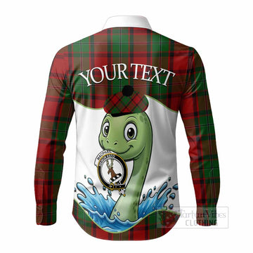 MacPhail (McPhail) Tartan Crest Cute Nessie Long Sleeve Button Shirts Scottish Loch Ness Monster