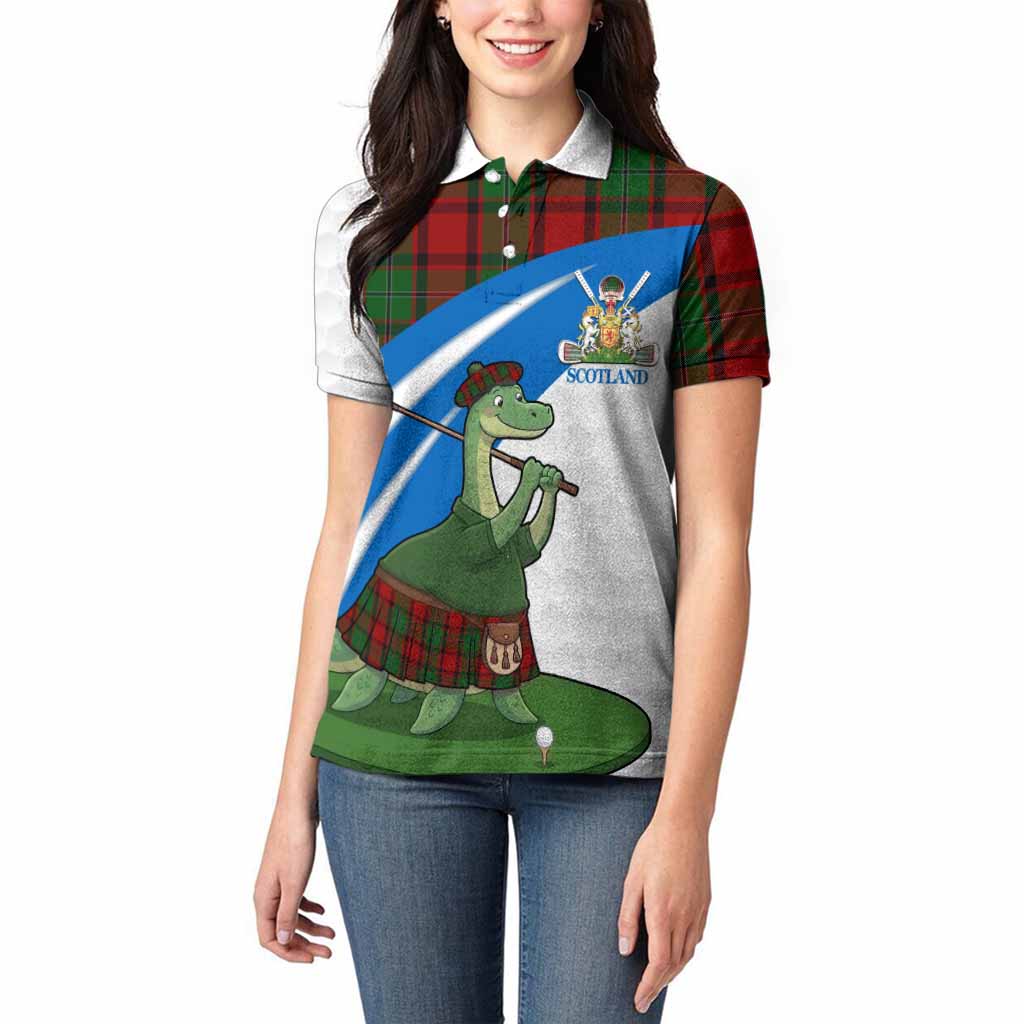 MacPhail (McPhail) Tartan Crest Golf Nessie Women Polo Shirt Loch Ness Monster Sporty Style