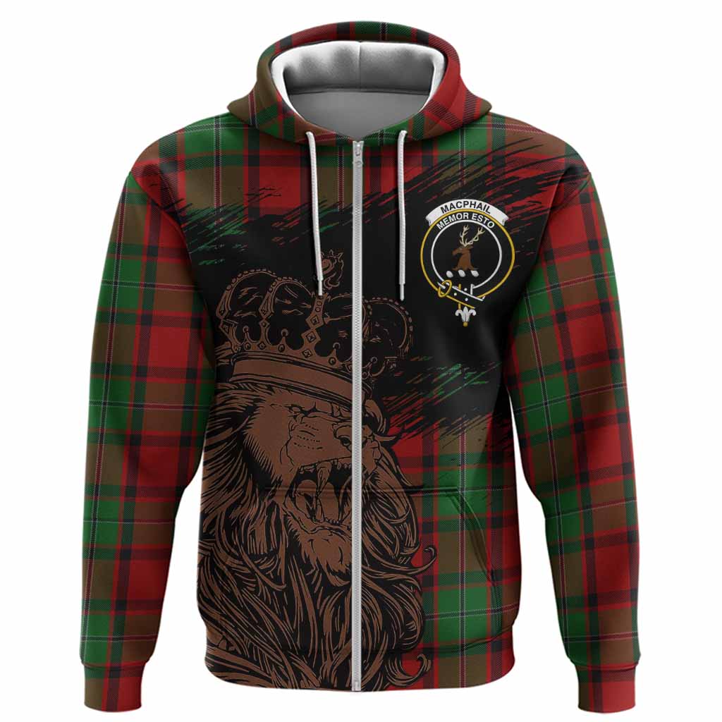 MacPhail (McPhail) Tartan Crest Hoodie Crowned Lion Heritage Style