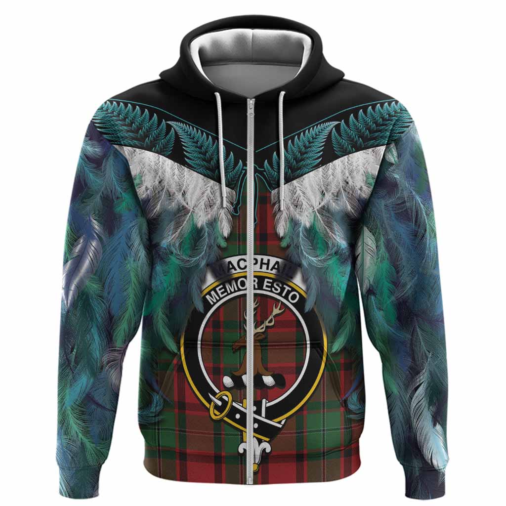 MacPhail (McPhail) Tartan Crest Hoodie New Zealand Maori Korowai Cloak