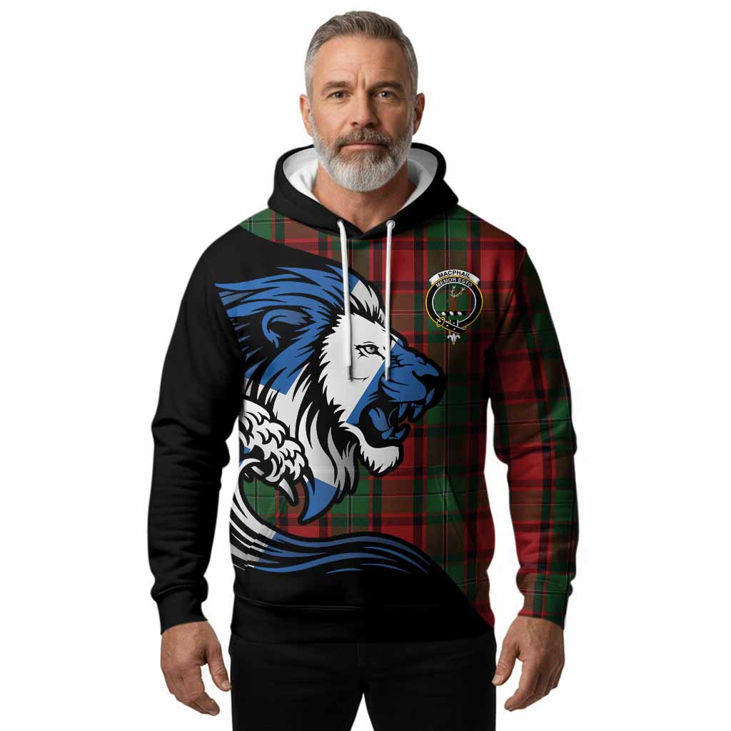 MacPhail (McPhail) Tartan Crest Hoodie Scottish Golden Lions Wave Flow