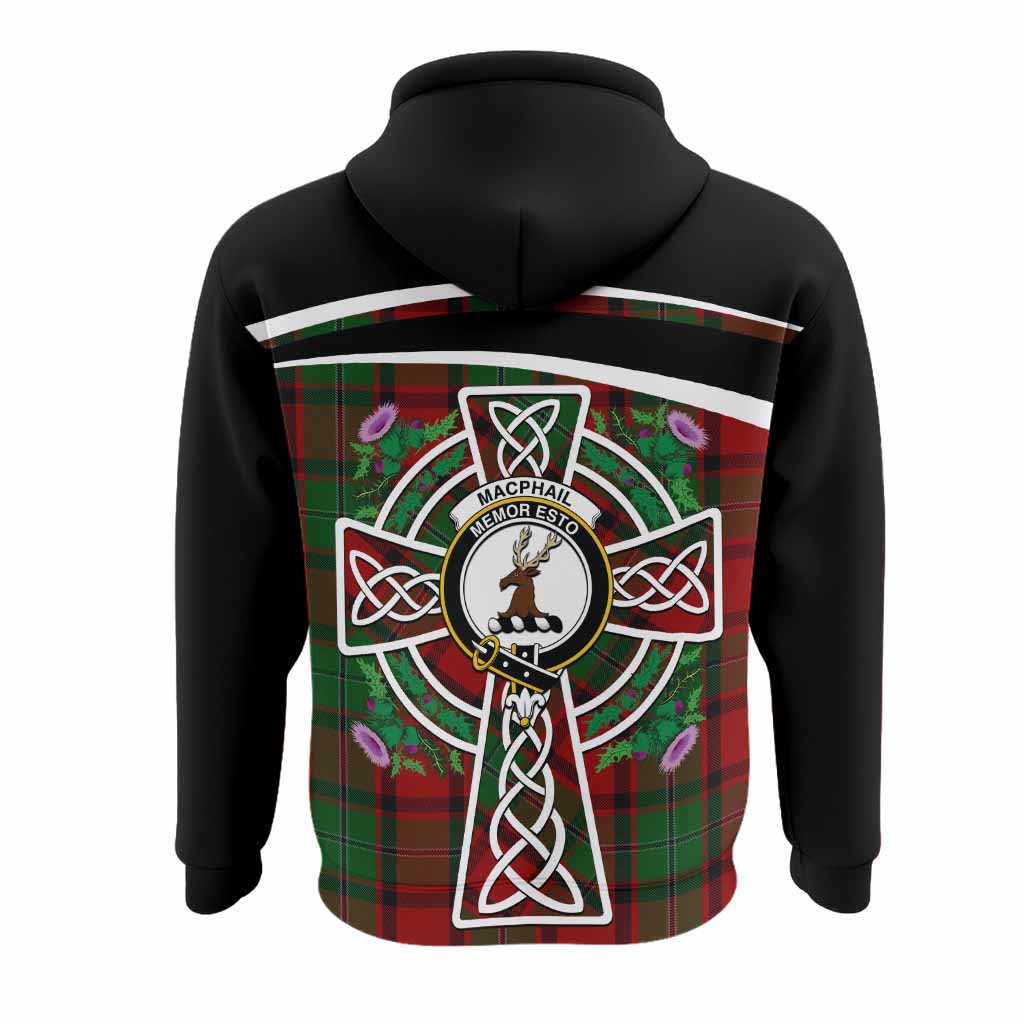 MacPhail (McPhail) Tartan Crest Hoodie Scottish Thistle Celtic Cross Alba Gu Brath
