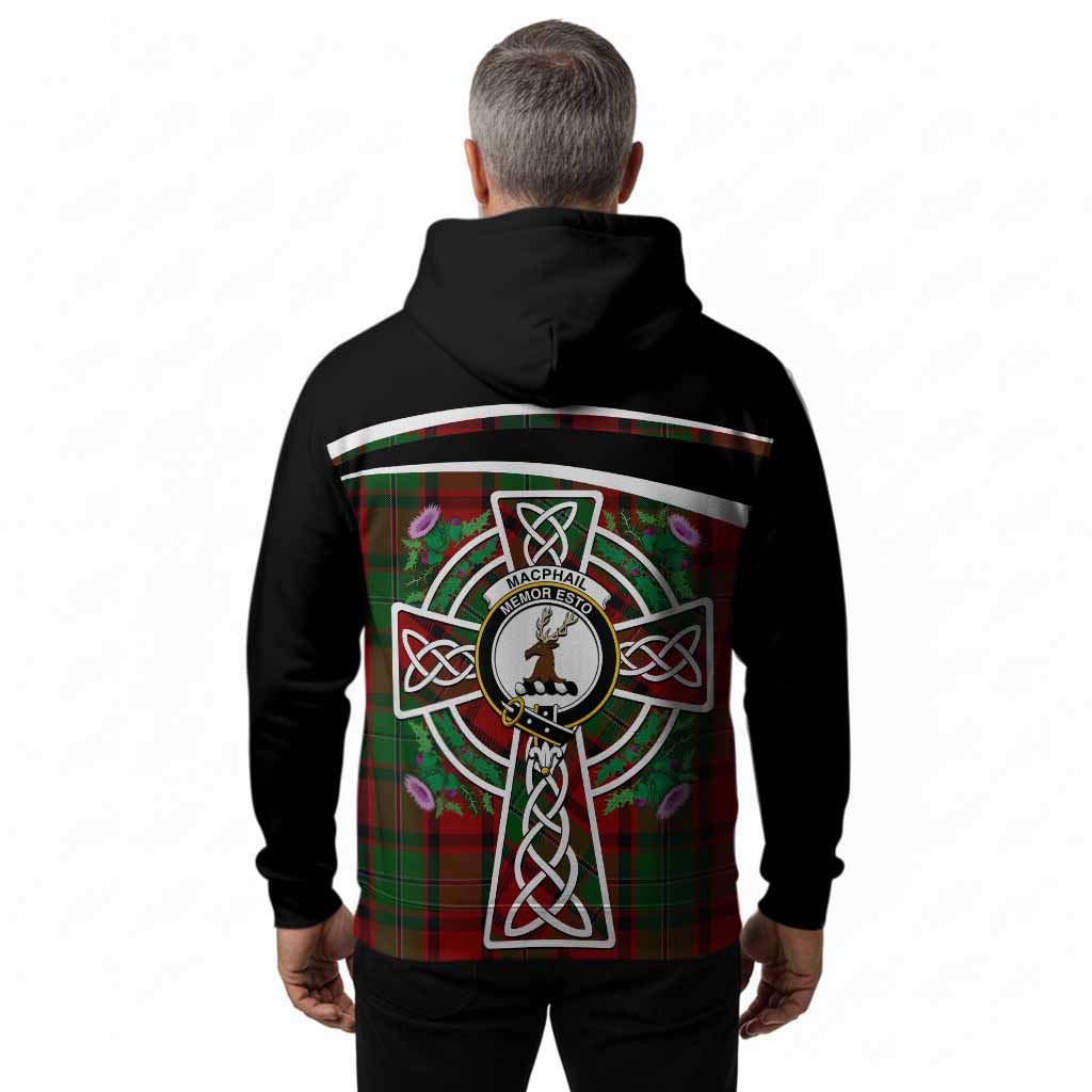 MacPhail (McPhail) Tartan Crest Hoodie Scottish Thistle Celtic Cross Alba Gu Brath